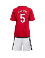 Manchester United Harry Maguire #5 Domácí dres pro děti 2023-24 Krátký Rukáv (+ trenýrky)